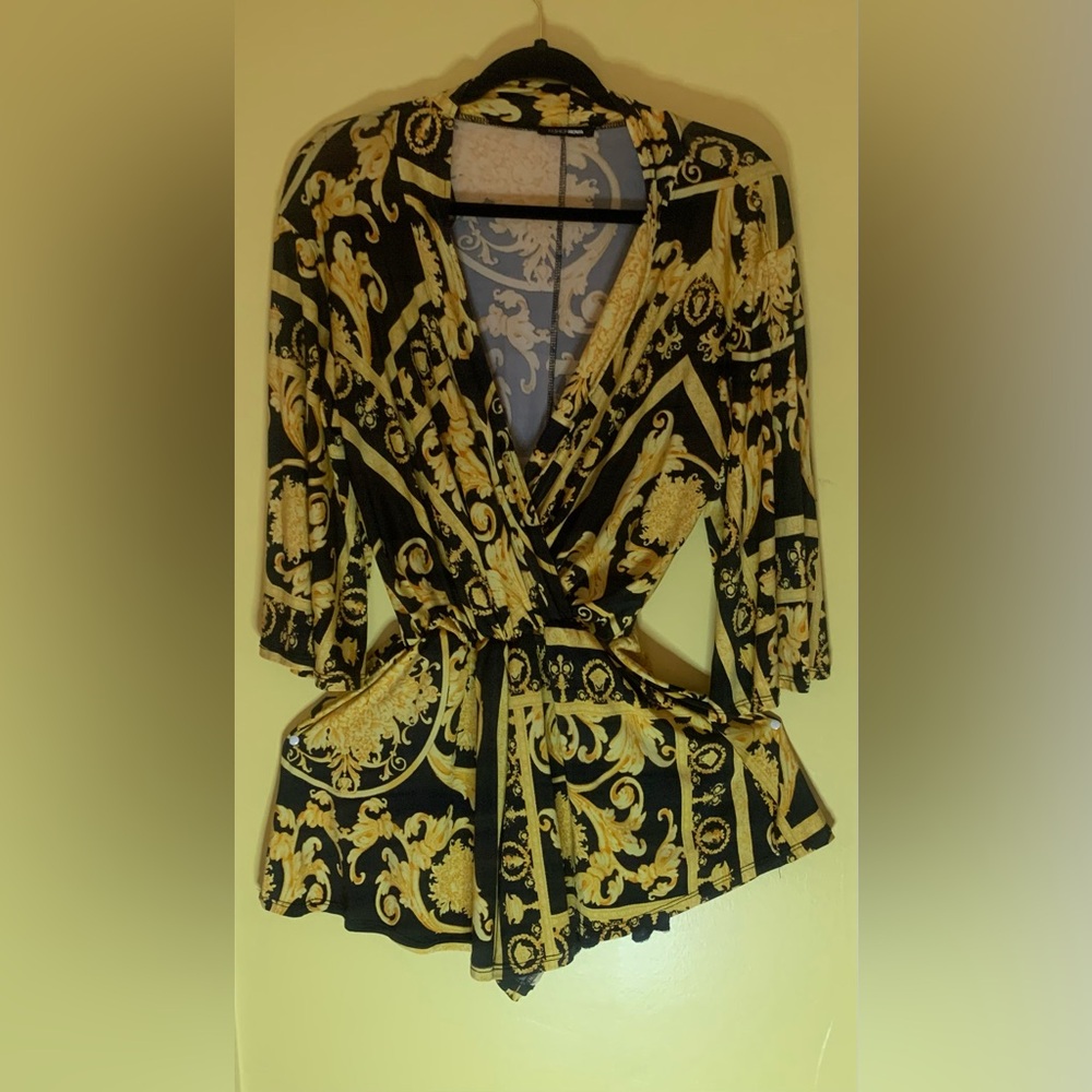 Printed shorts romper